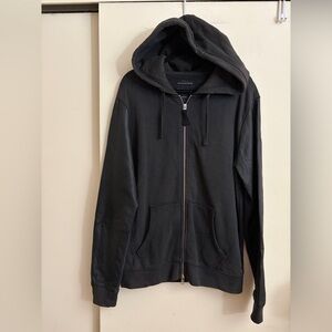 RARE AllSaints Lycan Hoody with Genuine Leather Sleeves  Size L